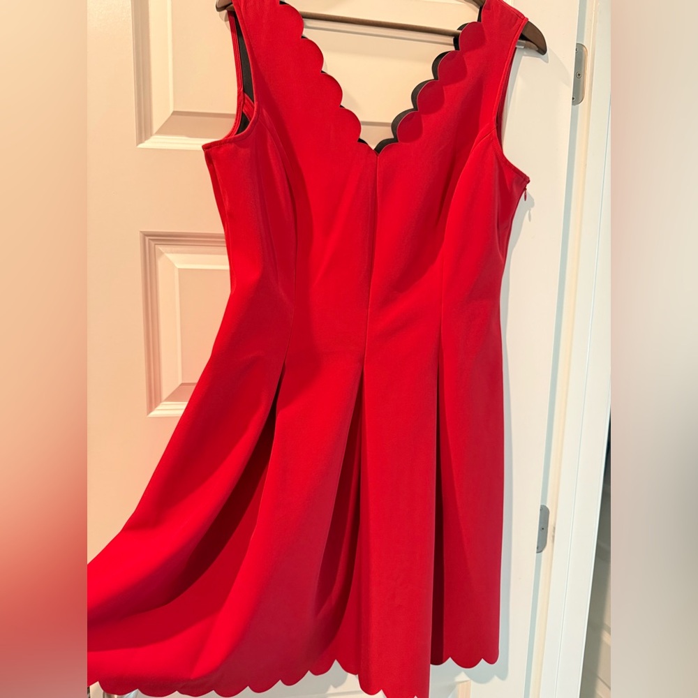 NWT Banana Republic Red Scallop V-Neck Sleeveless Dress